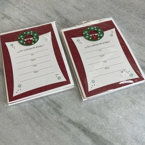 Vintage Party Express by Hallmark Invitation Kits Holiday Christmas 2 sets of 8 - Picture 1 of 4
